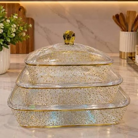 A beautiful 3-piece fibre serving dish set